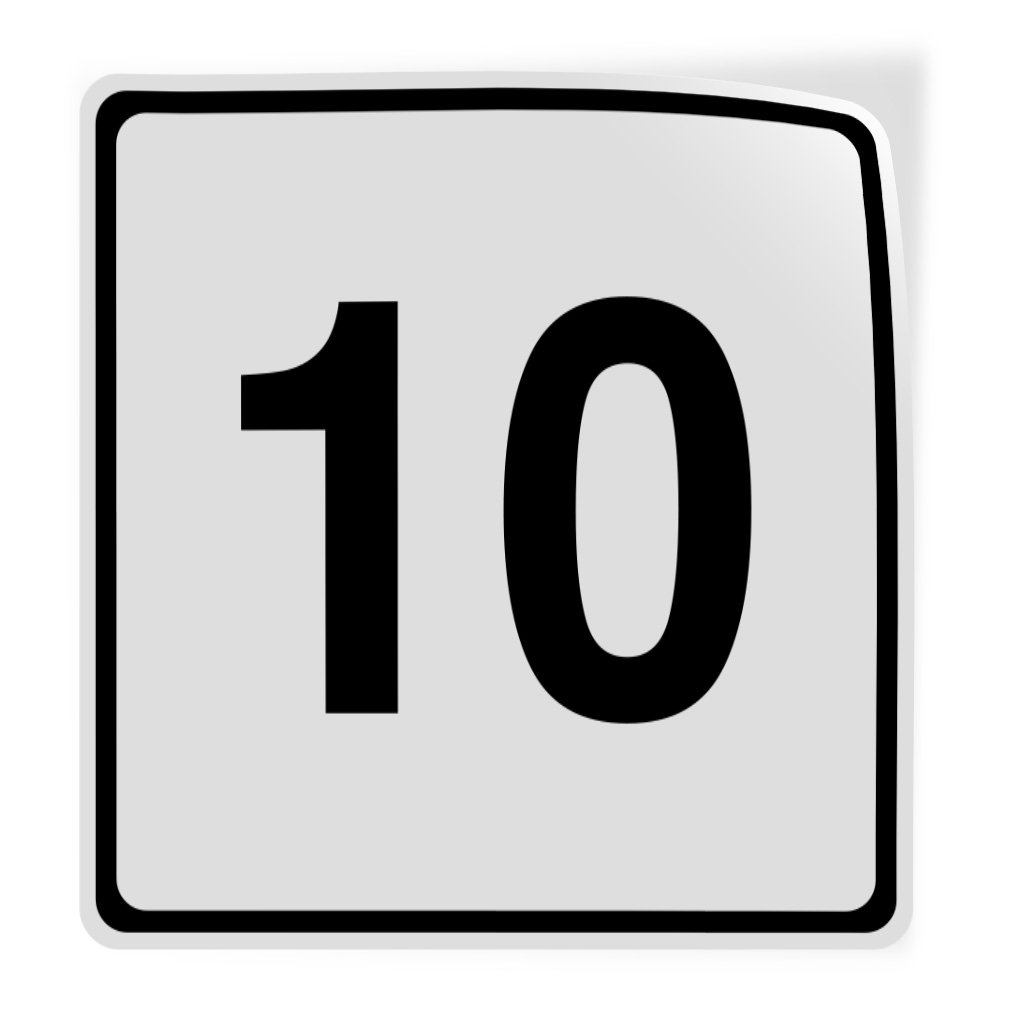 Square Vinyl Stickers Number 10 Business Large Letter & Number Safety ...