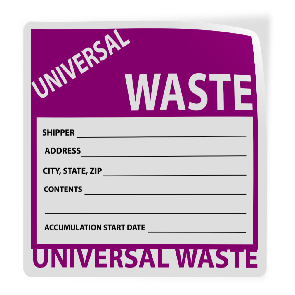 Square Vinyl Stickers Universal Waste A Hazard Hazard Labels Safety ...