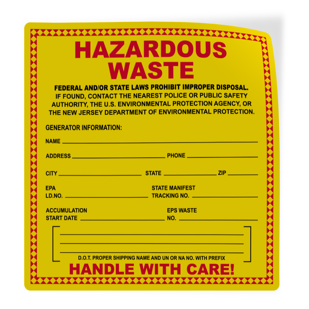 Square Vinyl Stickers Hazardous Waste E Hazard Hazard Labels Safety ...