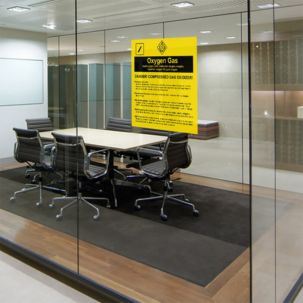 Quadratische Vinyl-Aufkleber Sauerstoff Gas flüssiger Sauerstoff; Lox; molekulare Sauerstoffgefahr - Bild 4 von 7