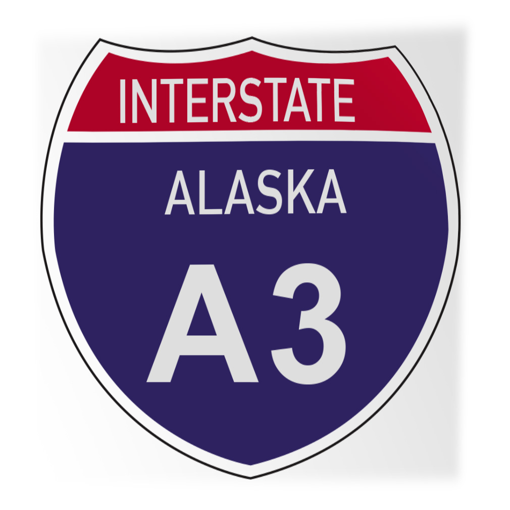 Square Vinyl Stickers Interstate Alaska A3 Traffic Traffic Safety Sign ...