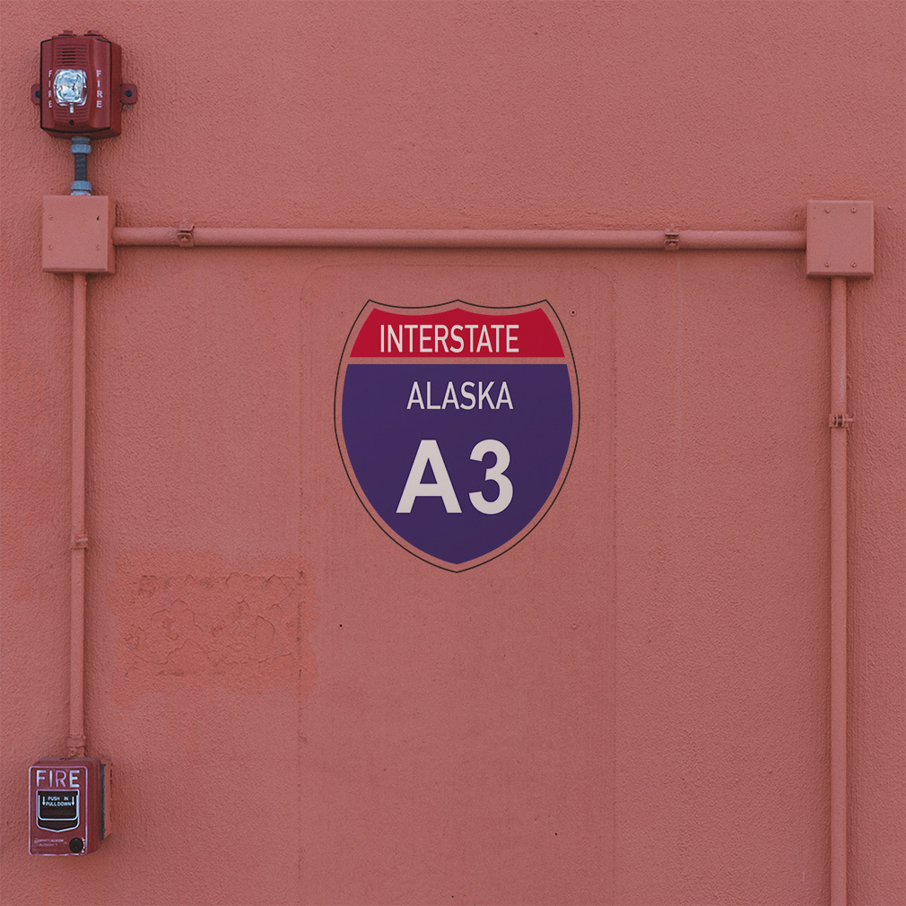 Square Vinyl Stickers Interstate Alaska A3 Traffic Traffic Safety Sign ...